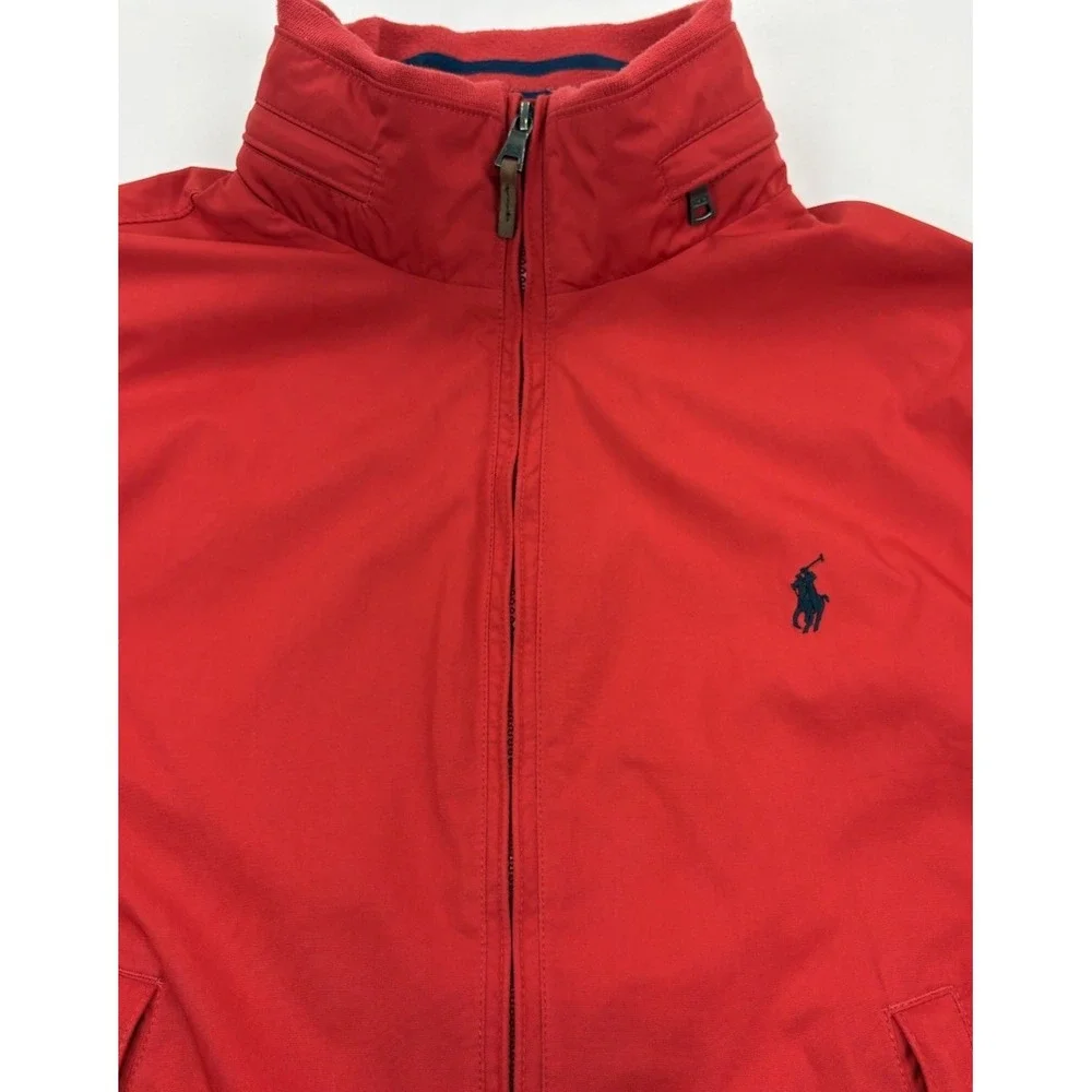 Polo Ralph Lauren Red Full Zip Jacket Windbreaker Nylon Mesh Lined Pony Men's M.